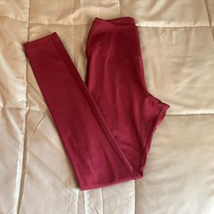 Red gym shark leggings